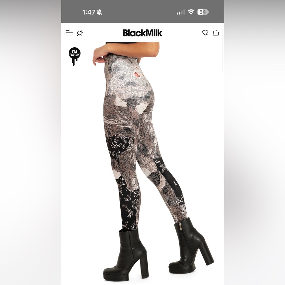Black milk, vampire spellbound velvet, high, waisted leggings - Picture 4 of 4
